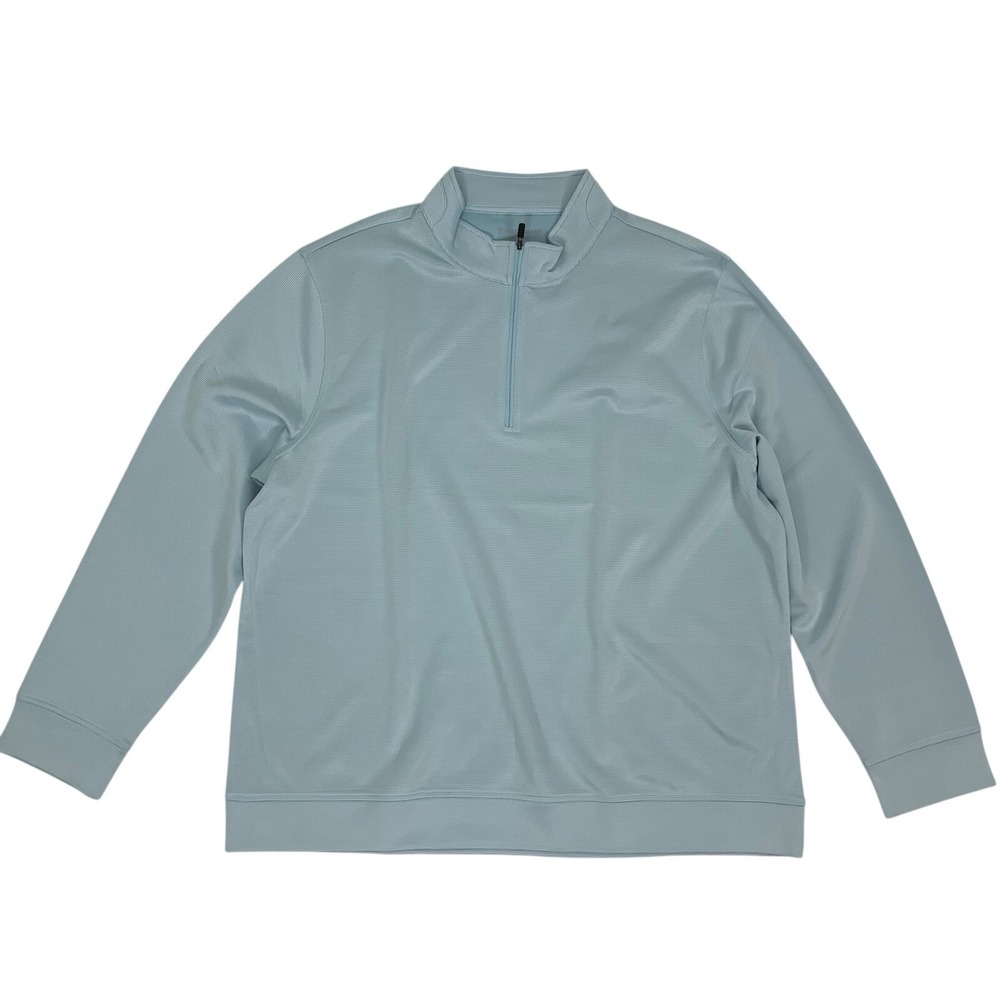 Hickey Freeman Mens Sweater XXL Blue Quarter Zip Golf Wool Luxury Designer